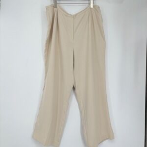 Talbots Silk Straight Leg Trouser Pants High-Rise‎ 18W Cream Lined Lightweight